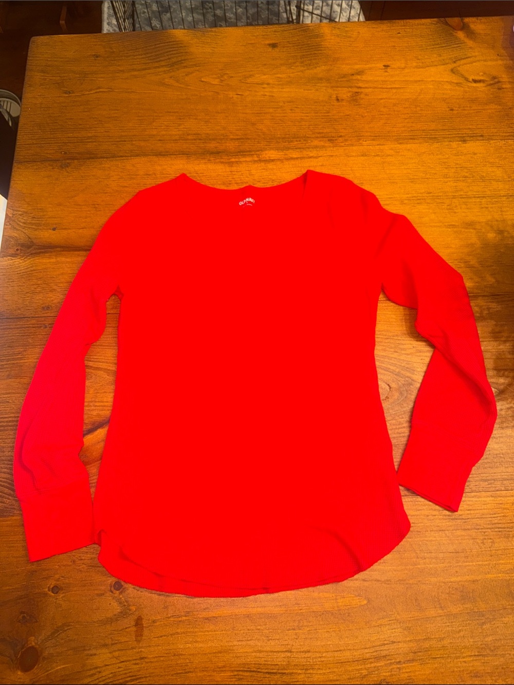 Old Navy Red Ribbed Crewneck Top